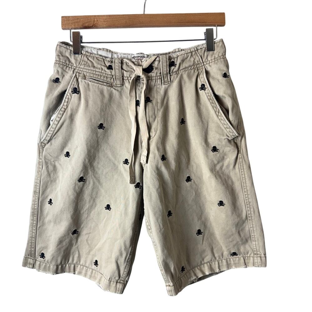 Vintage Aeropostale Shorts Skulls Mens 27 Cotton Y2K 10" Skater Gothic Summer